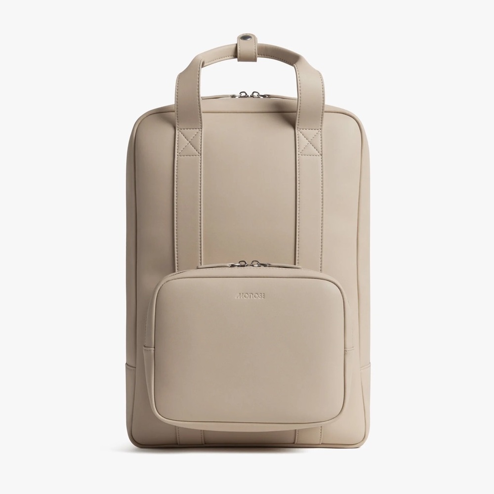Monos Metro Backpack in Ivory Vegan Leather